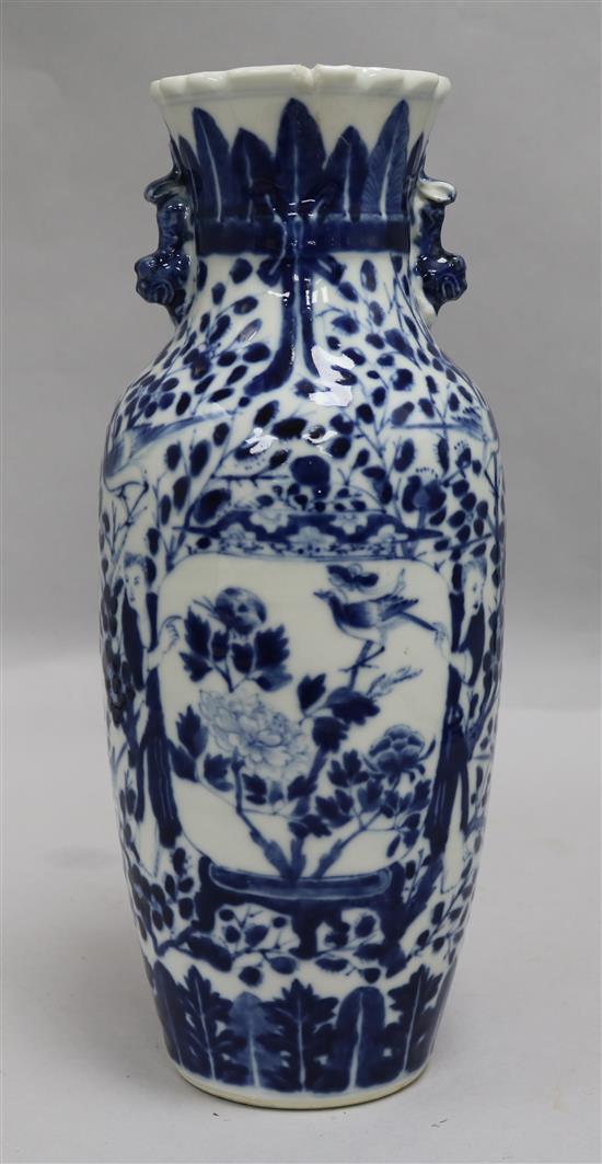 A Chinese blue and white vase, c.1900